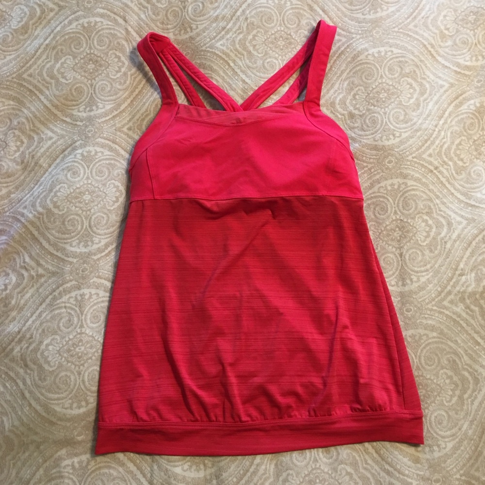 Athleta Criss Cross Workout Tank Coral M